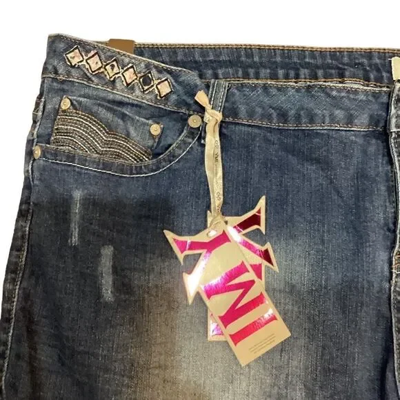 NWT YMI Denim Jean Shorts 3X Plus Embroidered - Picture 5 of 16